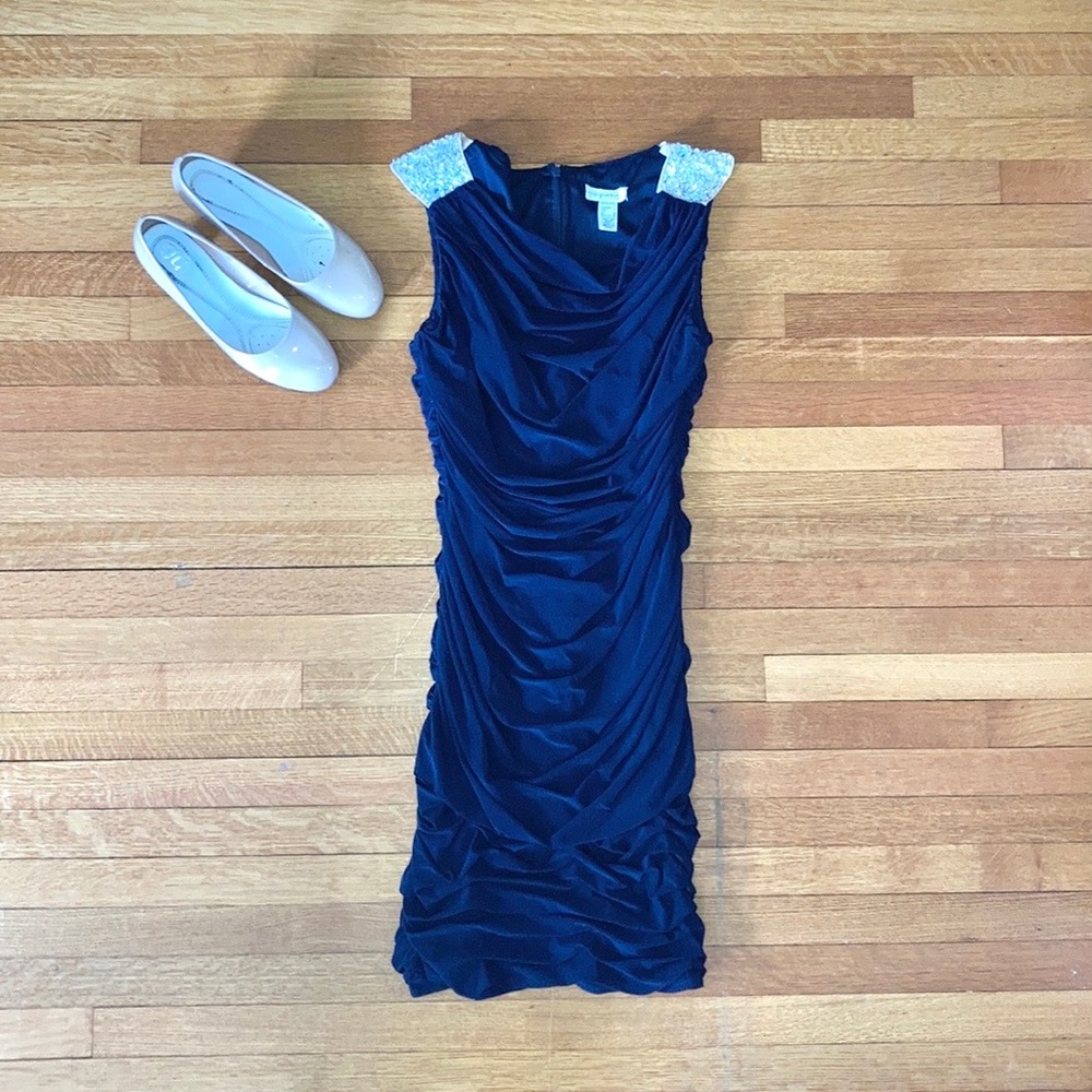 Signature Navy & Silver Cocktail Dress